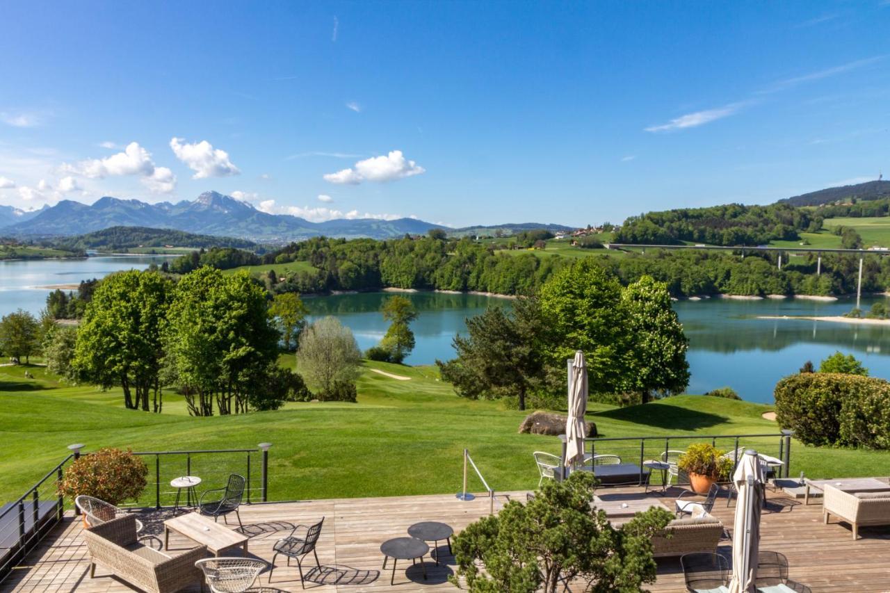 Hotel-Restaurant La Terrasse, Golf De La Gruyere Pont-la-Ville Extérieur photo